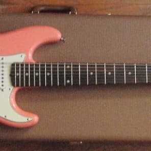 Rare ~ Custom Hand Built Dominick Ramos Stratocaster Style   7 Seven String Shell Pink Strat image 23