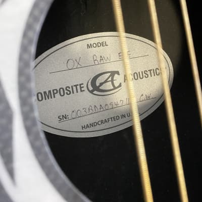 Composite Acoustics OX RAW ELE Acoustic-Electric Guitar Black Carbon Fiber image 3