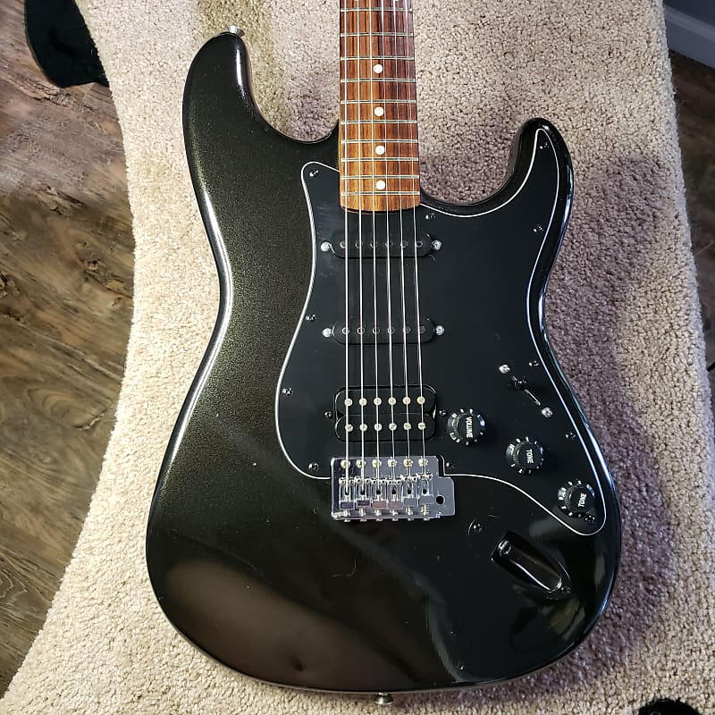 2004 Metal Flake Black Squire SSH Stratocaster, Restored and | Reverb