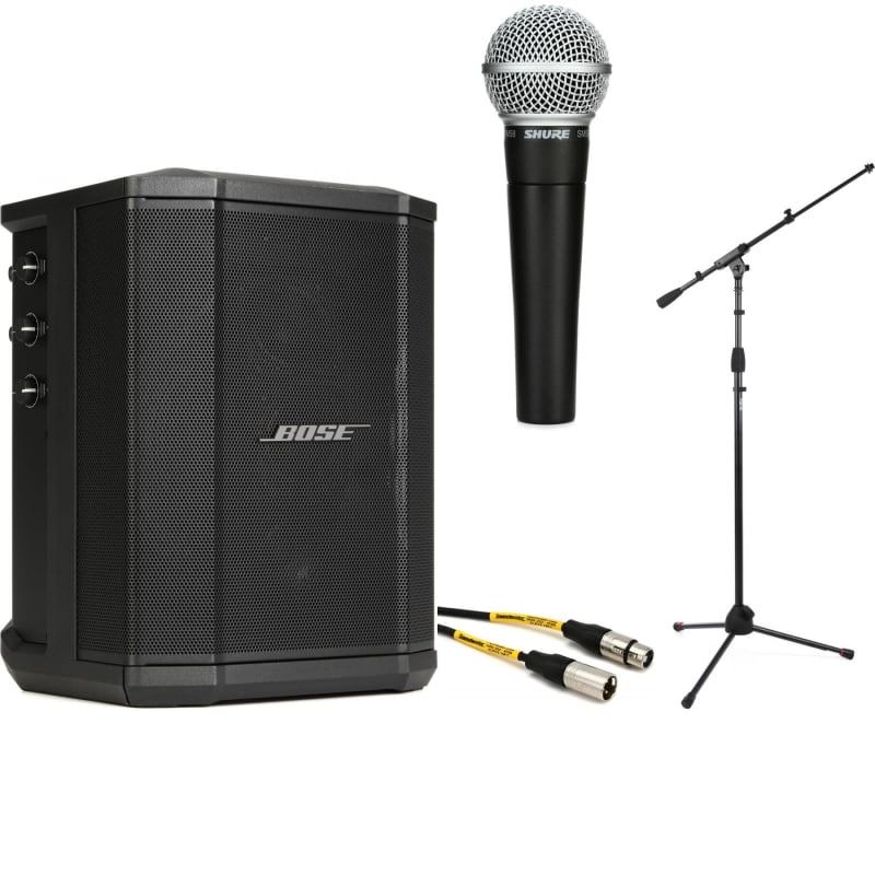  Bose S1 Pro Bluetooth Speaker System Bundle with Battery, Shure  PGA48 Microphone, 15ft XLR Audio Cable (6 items) : Musical Instruments