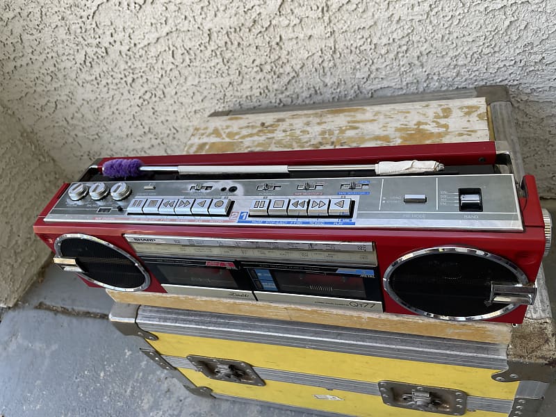 Vintage Sharp QT-77 Stereo Cassette Boombox 80s - Red | Reverb