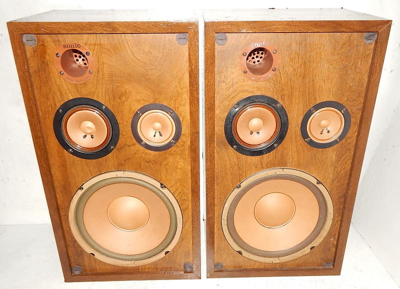 sonic vintage 10" 3 way ported speakers image 1