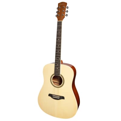 Lorden Left Handed Acoustic Dreadnought Guitar (Natural Gloss) for sale