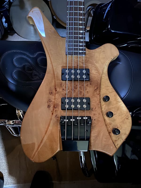 Sozo Bass 2018  Schecter Style Maple Burl.  As New, Killer 4 String Big Mojo. image 1