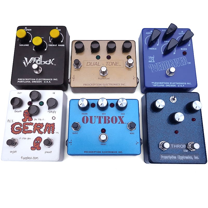 Prescription Electronics Yardbox + Dual-Tone + Overdriver + Germ + Outbox +  Throb