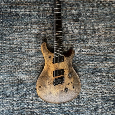 PRS Private Stock #7871 Custom 24 Multiscale 7-string - Antique Natural Buckeye Burl 2019 - Natural image 2