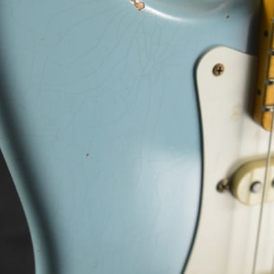 Mint Fender Custom Shop Limited Edition '57 Stratocaster Relic - Faded Aged Daphne Blue image 3