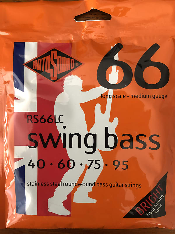 Rotosound Rotosound RS66LC Swing Bass 66 Stainless Steel Roundwound Long Scale Bass Strings Stainless Steel image 1