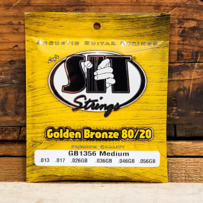 S.I.T. Golden Bronze 80/20 Acoustic Guitar Strings - Medium 13-56 image 1
