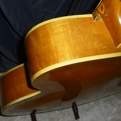Vintage 1958 KAY K40 Honey Blond Curly Maple 17" F Hole Archtop Acoustic Plays Easy Sounds Great Beautiful With Deluxe Case image 11