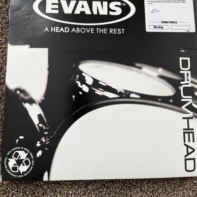 13" Evans Hybrid Marching Snare Batter Drum Head White image 3