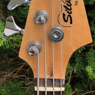 Silvertone Black Electric Bass Guitar image 4