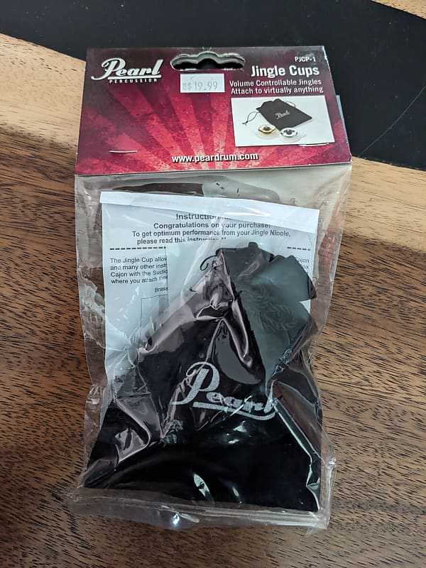 Pearl PJCP1 Cajon Jingle Cups, Suction Pads, Easy OnOff, 2 Reverb