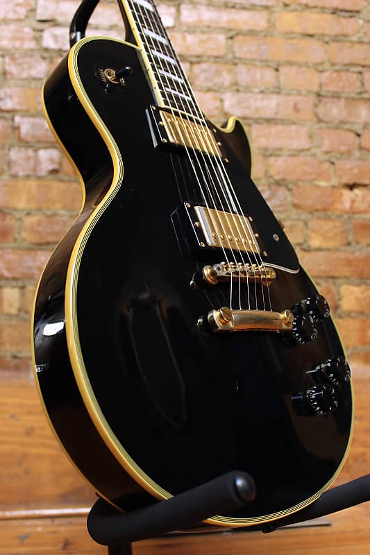 SOLD - Burny RLC 60 Les Paul Custom Black Beauty Split