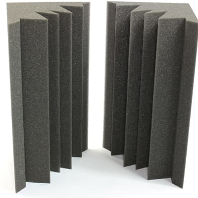 Acoustic Foam Bass Trap Studio Corner Wall 12" X 6" X 6" (4 PACK) Made in USA image 1