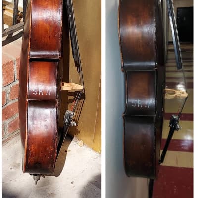 Vintage John Juzek 1/2 Size Cello, Circa 1950 - 1960 / Reddish Brown image 3
