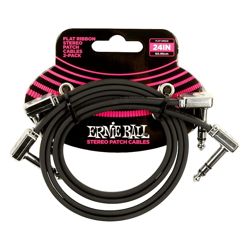 アーニーボール ERNIE BALL P06410 24 Single Flat Ribbon Stereo Patch Cable Black  パッチケーブル