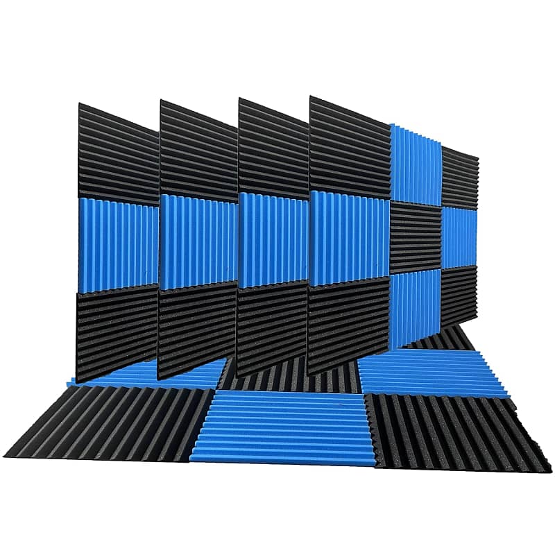12 Pack Black Acoustic Foam Panels, 1 X 12 X 12 Acoustic Panels  Soundproof Studio Foam for Walls Sound Absorbing Panels Sound Insulation  Panels