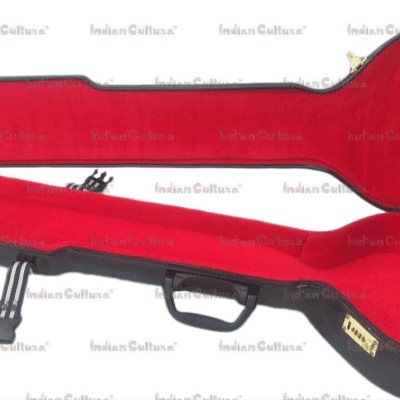 Handmade Sitar With Fiber Case Hand Paint Tun Wood Indian Musical String Electric Travel image 3