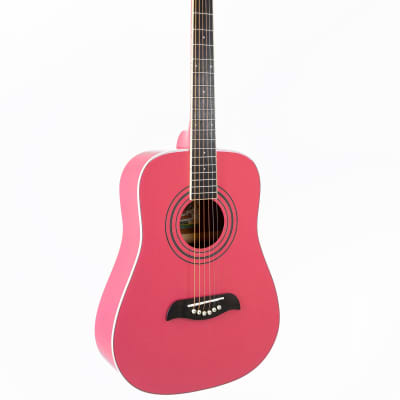 Oscar Schmidt OG5 3/4-Size Kids Acoustic Guitar - Pink w/ Tuner image 5