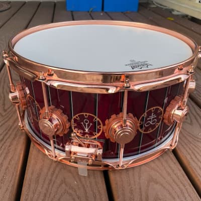 DW Collectors Series Neil Peart Rush RARE "Evolution" Time Machine Snare - EX image 6