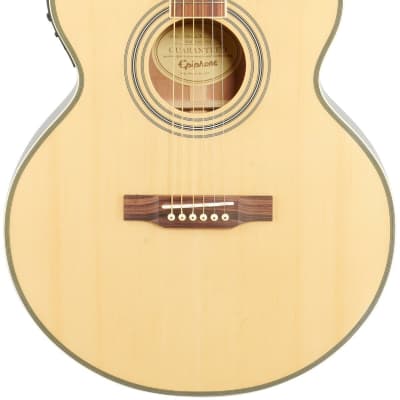 Epiphone PR5-E Compact Jumbo Cutaway Acoustic-Electric Guitar, Natural image 3