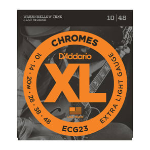 D'Addario ECG23 XL Chromes Flatwound Electric Guitar Strings, Extra Light Gauge