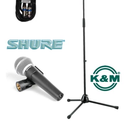 Shure Sm58 ( Sm 58 Lce ) Microfono + Konig & Meyer 210/2 Asta Microfonica + Cavo Xlr 5 Mt. M/F In Bundle