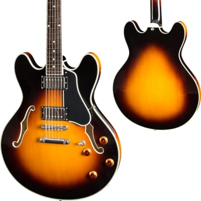 Eastman T386-SB Thinline Semi-Hollow Body Double Cut Sunburst w/HSC image 2