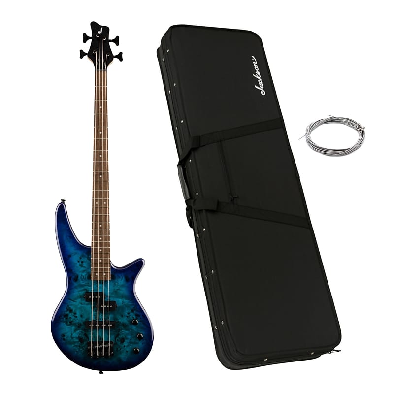 Jackson JS Series Spectra Bass JS2P (Laurel Fingerboard, Blue Burst) Bundle with Jackson Gig Bag and Strings (3 Items) image 1