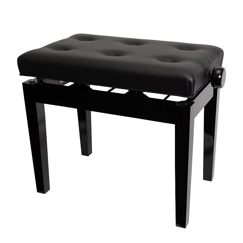 Deluxe Piano Bench Buttoned, Height Adjustable Cpb11blk Reverb