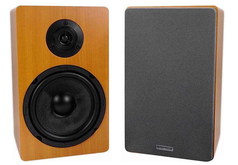 Pair Rockville ROCKSHELF 64C 400w Wood 6.5&quot; Home Theater Bookshelf Speakers/4 Ohm  			