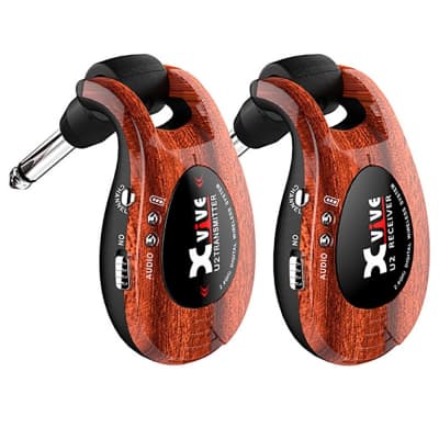 XVIVE U2 Rechargeable Digital 2.4ghz Wireless Transmitter Guitar System Wood Finish image 3