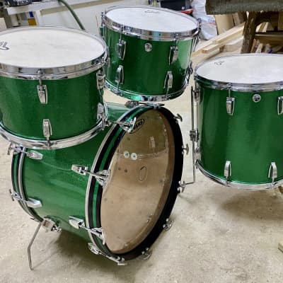 Ludwig Hollywood 1969 Green sparkle image 9