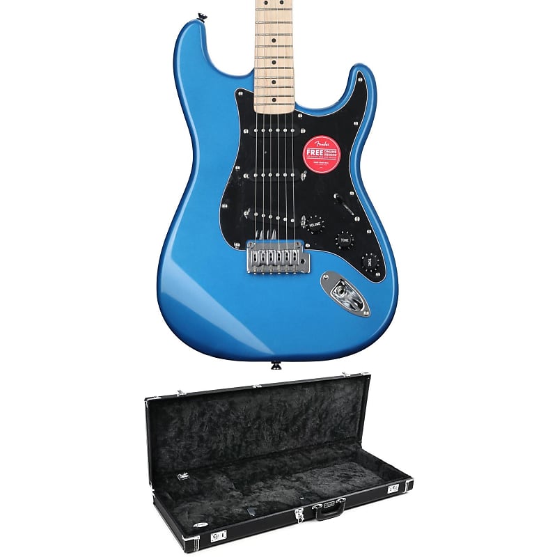 Squier Affinity Series Stratocaster Electric Guitar with Hard Case - Lake Placid Blue with Maple Fingerboard image 1
