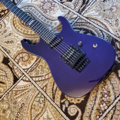 ESP Custom M-II Deluxe  1995 Flame Purple w/ HSC image 4