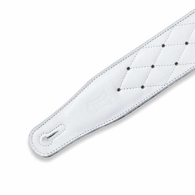 Levy's - MG26DS-WHT - Garment Leather Guitar Strap - White image 4