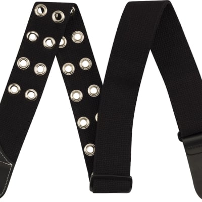 299-7474-001 Genuine Jackson Cotton Grommet Strap Black Guitar/Bass