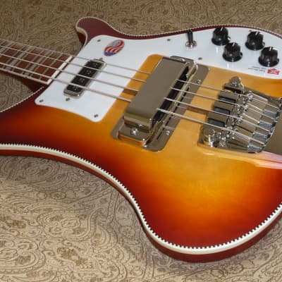 2023 Limited Edition Rickenbacker 4003 CB AUT Bass - SATIN Autumnglo - Checkerboard Binding image 5