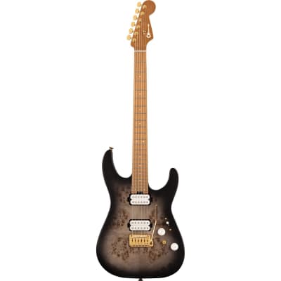 Charvel Pro-Mod DK24 Poplar Burl Electric Guitar, Transparent Black Burst image 1