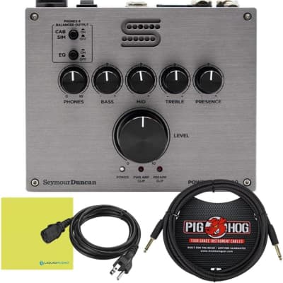 Seymour Duncan PowerStage 200-200-watt Solid State Guitar Amplifier Pedal Bundle w/ 10ft Woven Instrument Cable and Liquid Audio Polishing Cloth