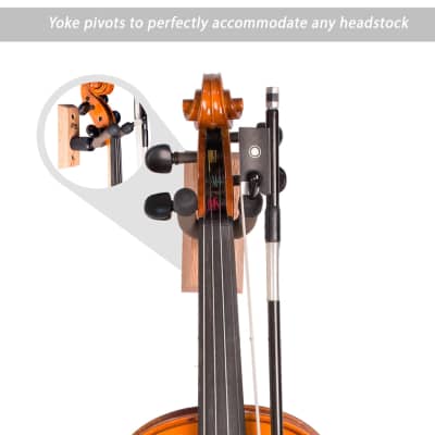 String Swing Violin and Bow Wall Hanger Oak Base CC01V image 3