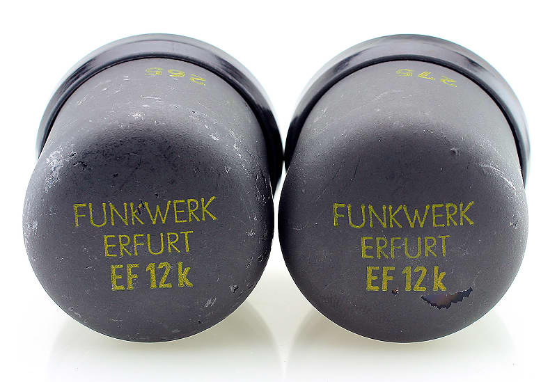 PAIR OF 1956 FUNKWERK ERFURT (TELEFUNKEN) EF12K NOS VACUUM TUBES ...