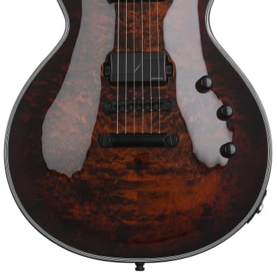 ESP E-II Eclipse QM Electric Guitar - Tiger Eye Sunburst (EclipE2QTESBd1) for sale