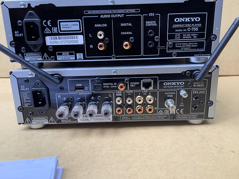 ONKYO R-N855 &CD PLAYER C-755 Onkyo C 755 and R-N855 R N 855 / compact disc player and