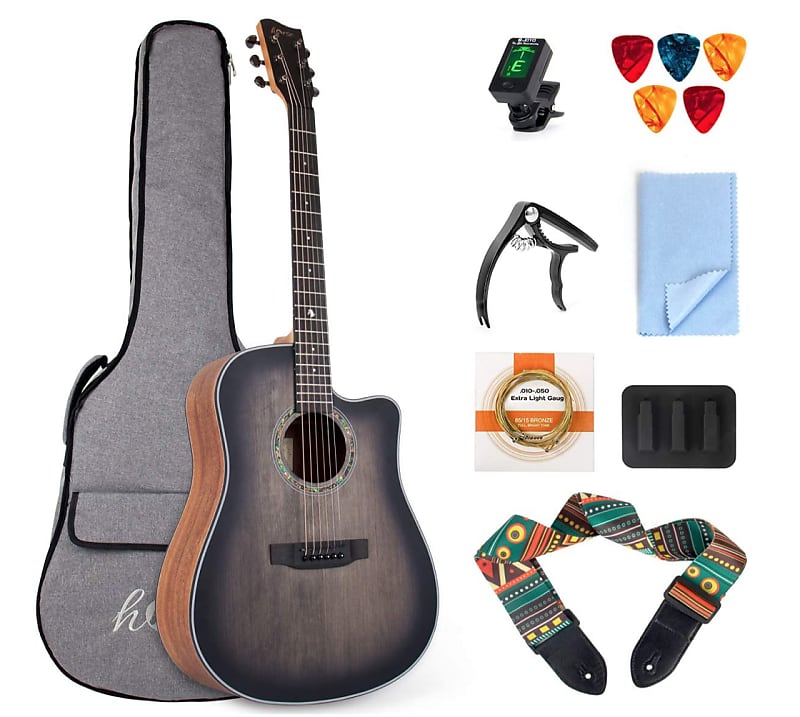 Acoustic Guitar Bundle Acoustic Guitar 41" Full Size Beginner | Reverb
