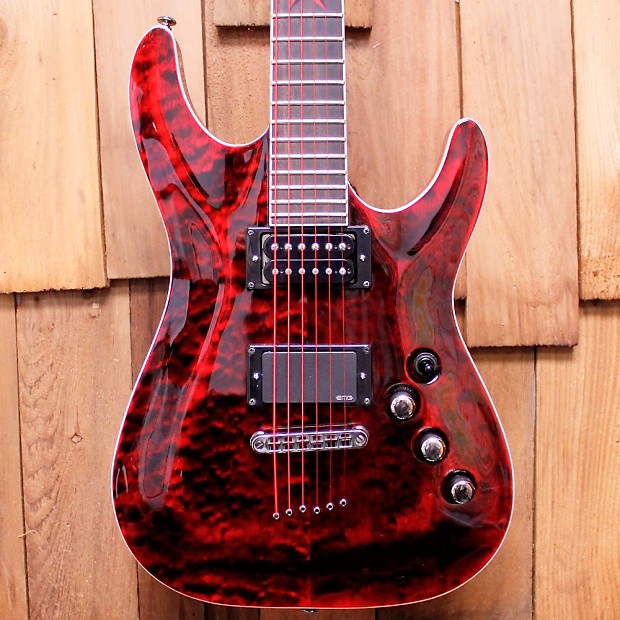 Schecter Guitar Research C 1 Exotic Star in Lava Red w Case