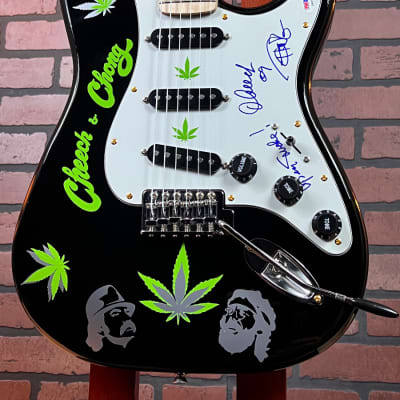 Custom Fender Squier Cheech & Chong Autographed Stratocaster image 4