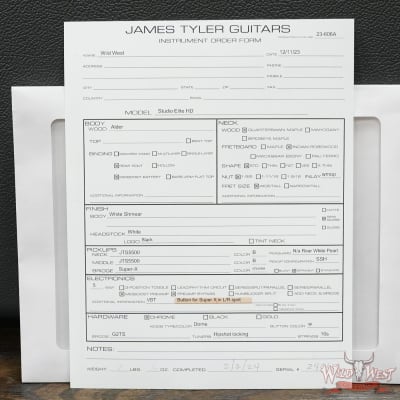 James Tyler USA Studio Elite HD HSS Rear Rout Rosewood Fingerboard Super X Humbucker White Shmear 7.45 LBS image 13