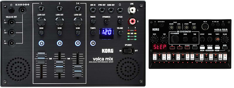 Korg Volca Mix 4-channel Analog Performance Mixer  Bundle with Korg Volca Kick Analog Bass/Kick Generator image 1